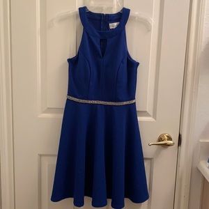 Royal Blue Haltered Homecoming Dress